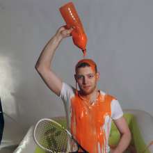 wamgame1: Sam the Squash Player Trashed in Orange Gunge