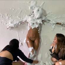 RevSlymsford: Brenda's Pie Barrage Aftermath: Stripped Naked and Slopped