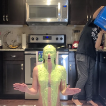Slimed Models: New Model Chi Chi Gets Slimed for the First Time!  Naked!