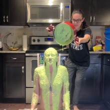 Slimed Models: New Model Chi Chi Gets Slimed for the First Time!  Naked!
