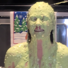 Slimed Models: New Model Chi Chi Gets Slimed for the First Time!  Naked!