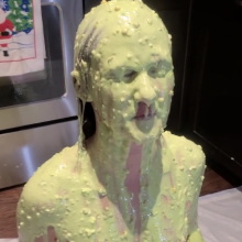Slimed Models: New Model Chi Chi Gets Slimed for the First Time!  Naked!