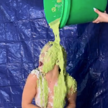 Slimed Models: Gabriela Gets Nasty Pied and Nasty Slimed... Topless!