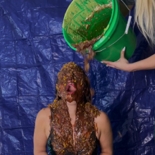 Slimed Models: Gabriela Gets a Nasty Looking Brown Slime!