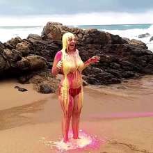 Darkabyss445: Slimed at the Beach in My Lingerie