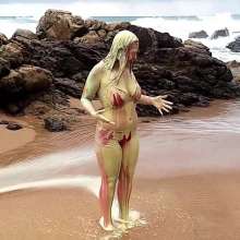 Darkabyss445: Slimed at the Beach in My Lingerie