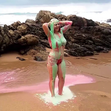 Darkabyss445: Slimed at the Beach in My Lingerie