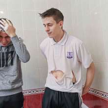 Wet Live Team: Topless Guys, Shampoo and Wet Clothes Destruction!