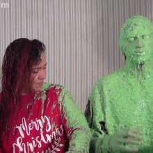 Anglefan: April and Ken get green slimed for Christmas!