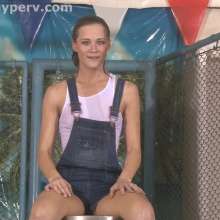 doctor_splash: Dunk Tank Featuring Emily in Shortalls and Boots
