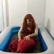 Wetlook Doll: Wet Red Formal Dress
