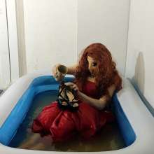 Wetlook Doll: Wet Red Formal Dress