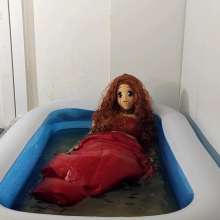 Wetlook Doll: Wet Red Formal Dress
