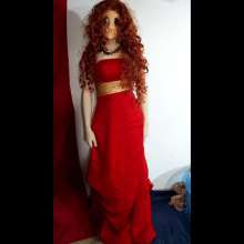 Wetlook Doll: Wet Red Formal Dress