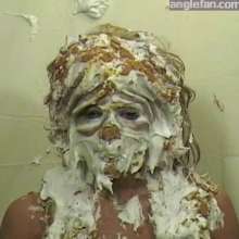 Gurph Morlicks: Beautiful eyes blinking out at the world through a mask of pie...