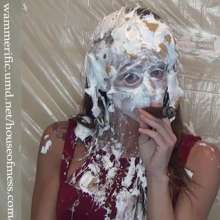 Gurph Morlicks: Beautiful eyes blinking out at the world through a mask of pie...