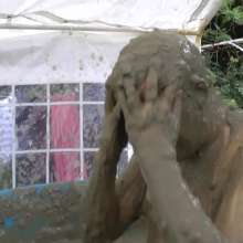 GungeTankBabes: Wanking in Clay--Colin Finds a Dunk Tank Full of Clay and Dives In