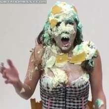 Gurph Morlicks: Beautiful eyes blinking out at the world through a mask of pie...