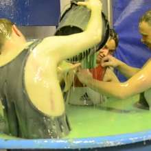 GungeTankBabes: Lee, Matt and Colin Get Gunged and Dunked in Their Singlets