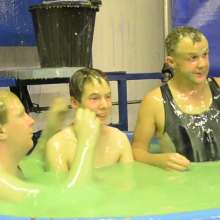 GungeTankBabes: Lee, Matt and Colin Get Gunged and Dunked in Their Singlets