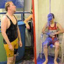 GungeTankBabes: Lee, Matt and Colin Get Gunged and Dunked in Their Singlets