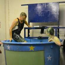 GungeTankBabes: Lee, Matt and Colin Get Gunged and Dunked in Their Singlets