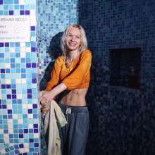 Wet Live Team: Mila Carefully Wet Her Outfit with Pool Water!  Wetlook