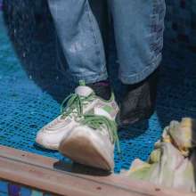 Wet Live Team: Mila Carefully Wet Her Outfit with Pool Water!  Wetlook