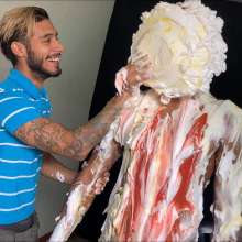 RevSlymsford: Pie Fight!  Arrogant Director Rafa Vs Star Model Cillian