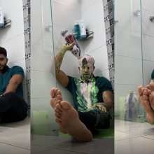 MessyGuys: Sliming + Foot Play: Andy Covers Himself in Slime