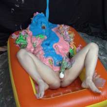 Jayce: Taylor's First Pie+slime Encasement with Vibrator!