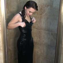 Jayce: Taylors Real Prom Dress Drenched!  To PVC Lingerie Set+pics!