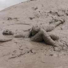 DungeonMasterOne: Violet Vixen the PVC Mud Virgin!