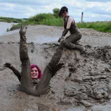 DungeonMasterOne: Violet Vixen the PVC Mud Virgin!