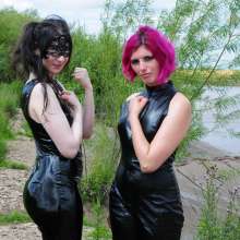 DungeonMasterOne: Violet Vixen the PVC Mud Virgin!
