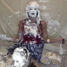 Gurph Morlicks: Beautiful eyes blinking out at the world through a mask of pie...