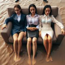 carlosstf33: Office Workers--water/mud with no shoes