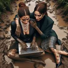 carlosstf33: Office Workers--water/mud with no shoes