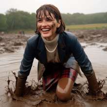 carlosstf33: Office Workers wearing pantyhoses / swamp--mud&water