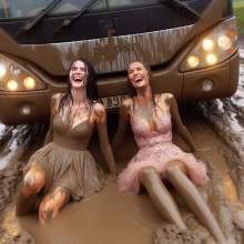 Bobographer: Bus stuck in mud