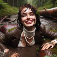 carlosstf33: Office Workers wearing pantyhoses / swamp--mud&water