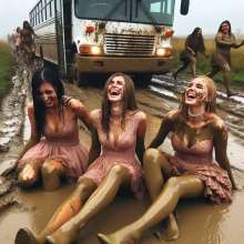 Bobographer: Bus stuck in mud