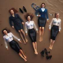 carlosstf33: Office Workers--water/mud with no shoes
