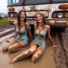 Bobographer: Bus stuck in mud