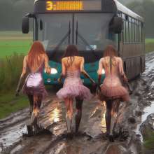 Bobographer: Bus stuck in mud