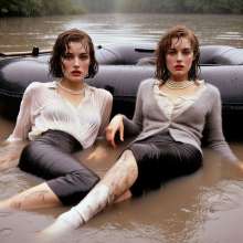 carlosstf33: Office Workers wearing pantyhoses / swamp--mud&water