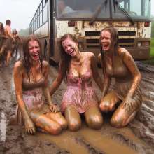 Bobographer: Bus stuck in mud