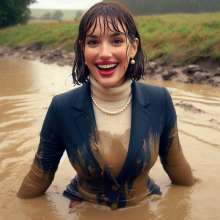 carlosstf33: Office Workers wearing pantyhoses / swamp--mud&water