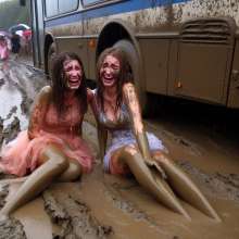 Bobographer: Bus stuck in mud