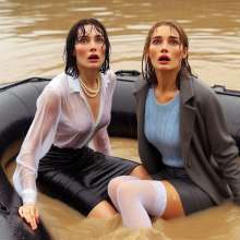 carlosstf33: Office Workers wearing pantyhoses / swamp--mud&water